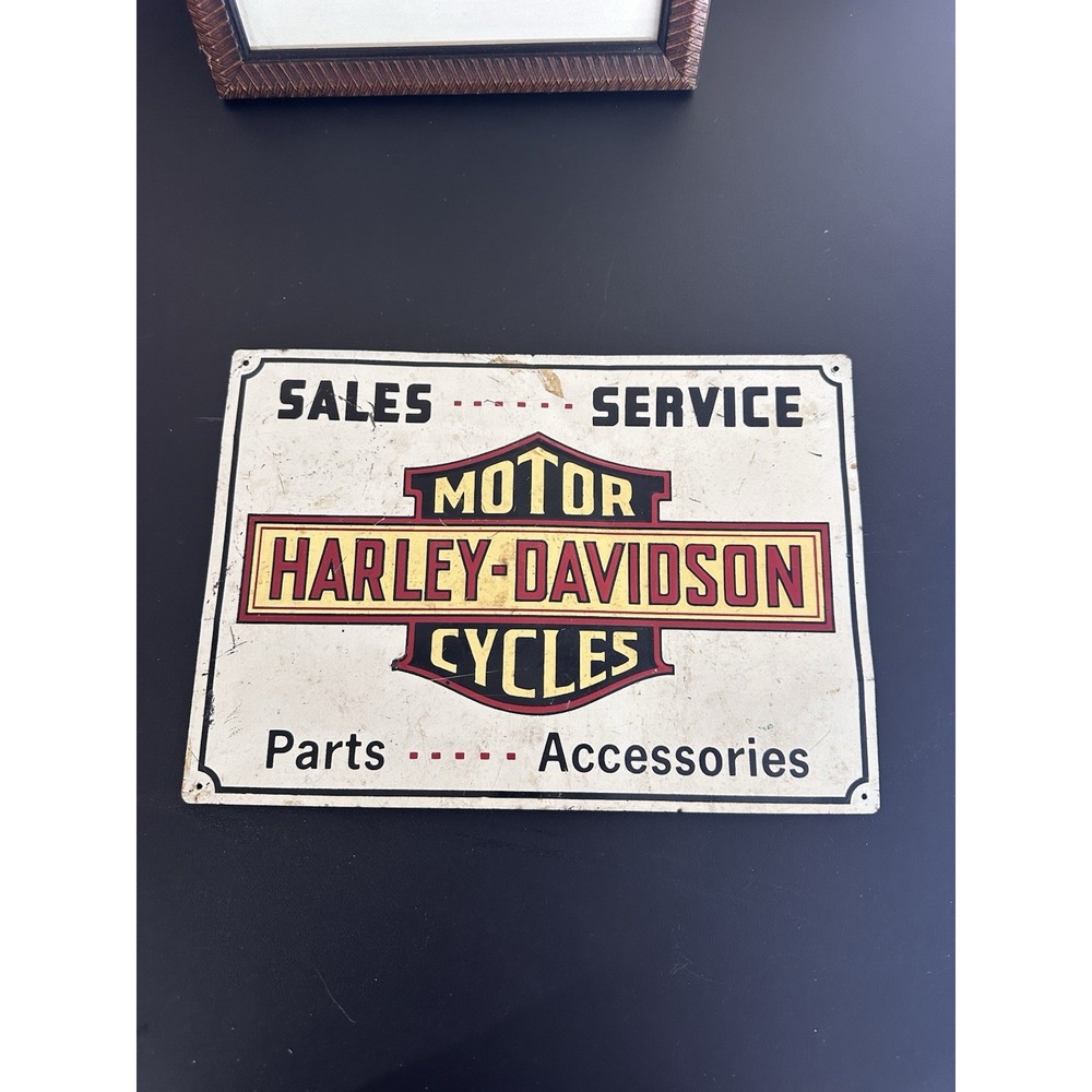 Vintage Harley Davidson Motorcycles Metal Sign Sales Service Parts Accessories‎